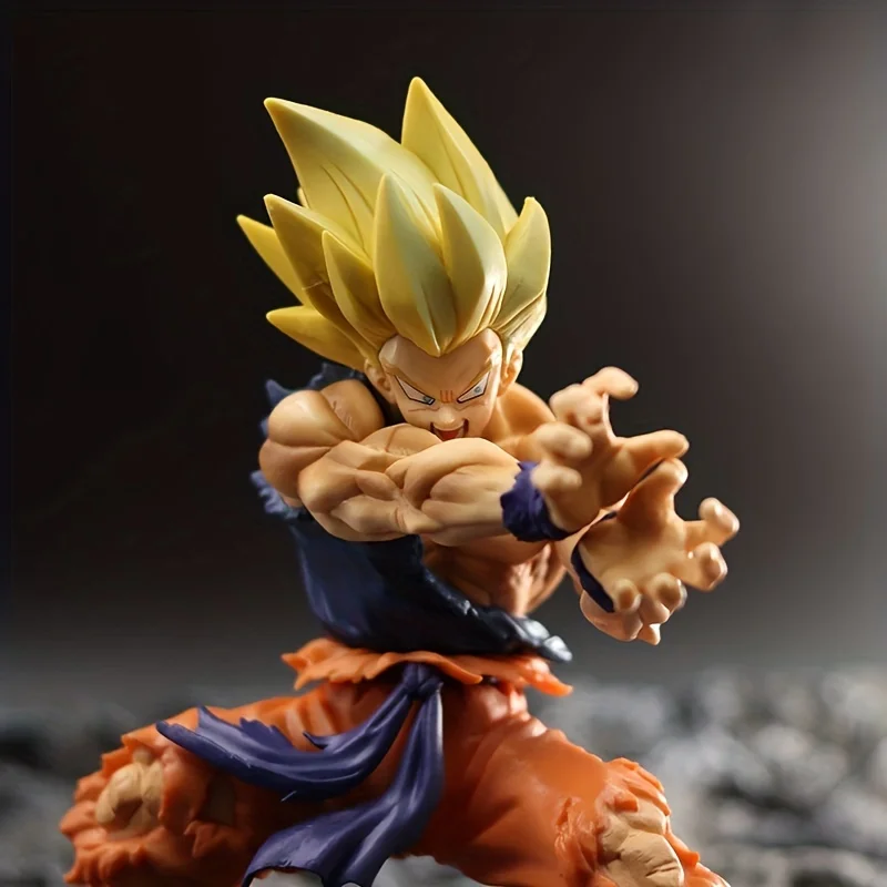 16CM PVC Action Figures Model Dolls Dragon Ball Z Kamehameha Son Goku Figure Super Saiyan Kakarotto Toys for Children Gifts