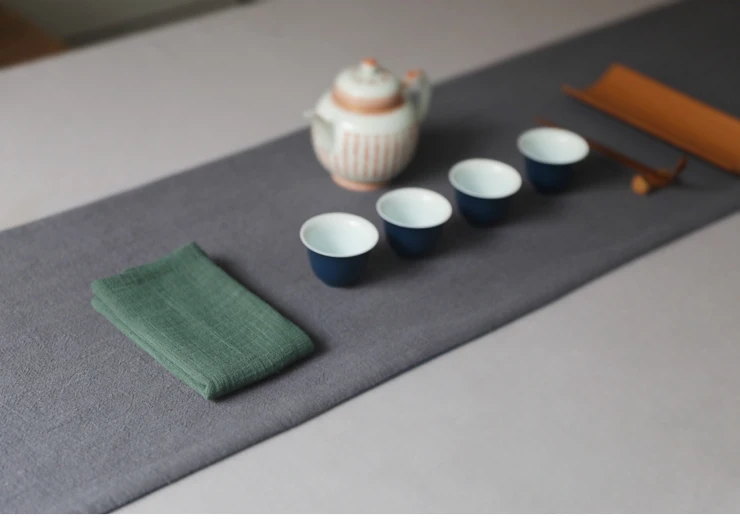 Description Picture 6 of itemCotton Linen Tea Towel Dishcloth Table Napkins Zen Tea Ceremony Mat Serving Flowers Accessories Napkin For Plate