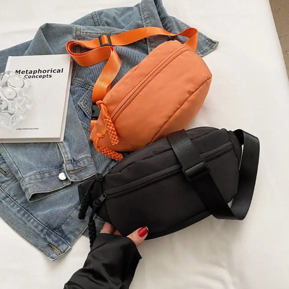 

nylon Canvas Crossbody Bag Portable Zipper Korean Style Canvas Chest Bag Message Bag Shoulder Bag Waist Bag Sports