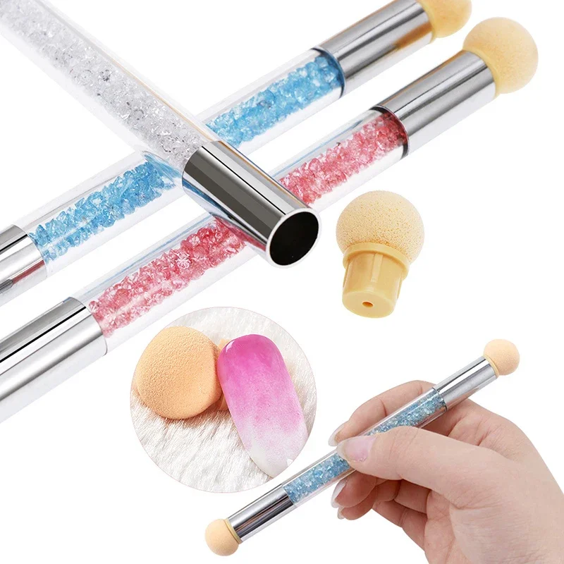 Gradient Brush Gel Polish Color Sponge Heads Replacement Nails Art Glitter Powder Dotting Pen For Manicure Accessories Tools