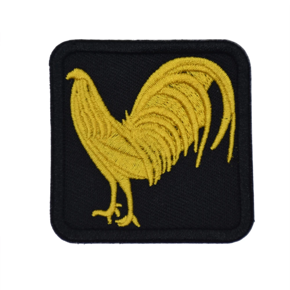 Golden Rooster Embroidered Patches Iron on for Garments Decoration Team Biker Accessory Novelty Sticker Twill Badges