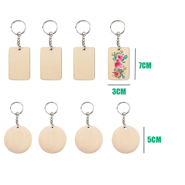 Charms Wooden Ornament Blanks Kit with Circles Keychain Colorful Tassels Key  Chain Rings Jump Rings for DIY Handmade Gift