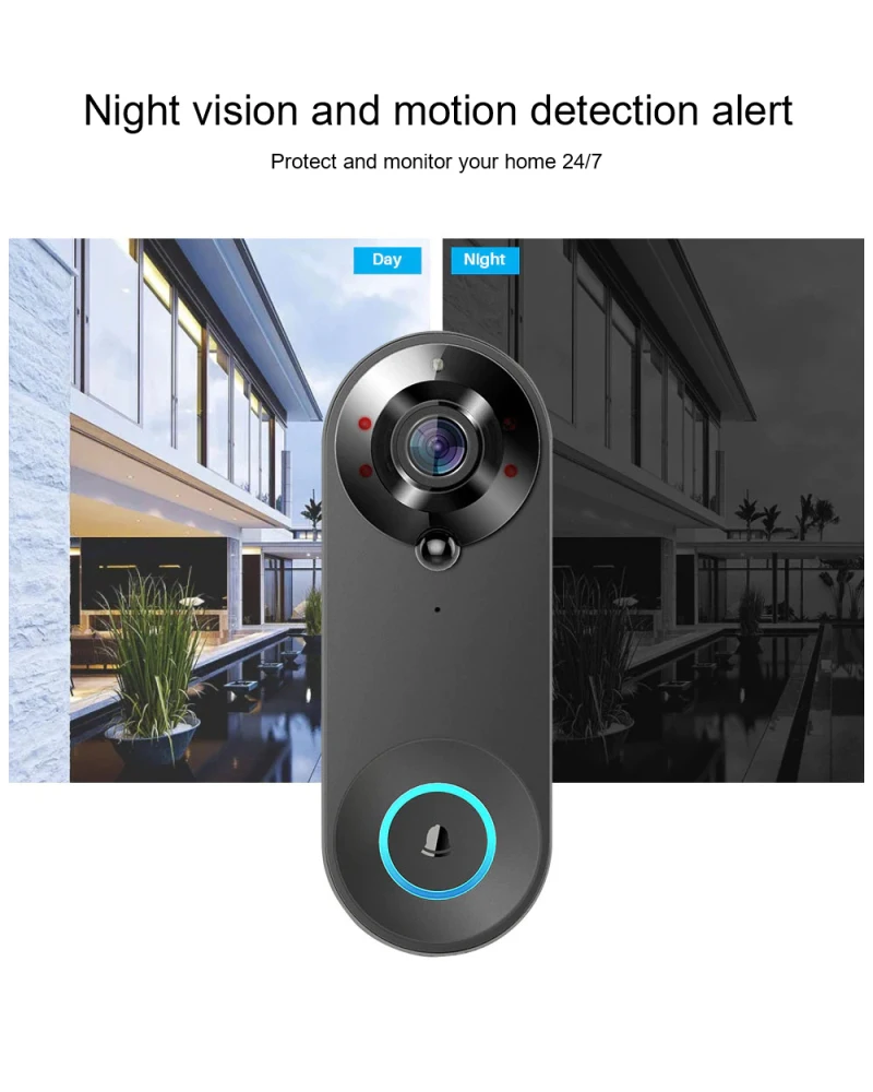 Intelligent Wireless Wifi Doorbell Home Remote Smart Door Bell 1080P Tuya Wireless WIFI High Definition Visual Doorbel Camera aiphone video intercom