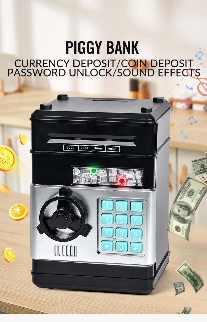 Children's Money Bank Automatic Coin Rolling Feature Savings Deposit Function