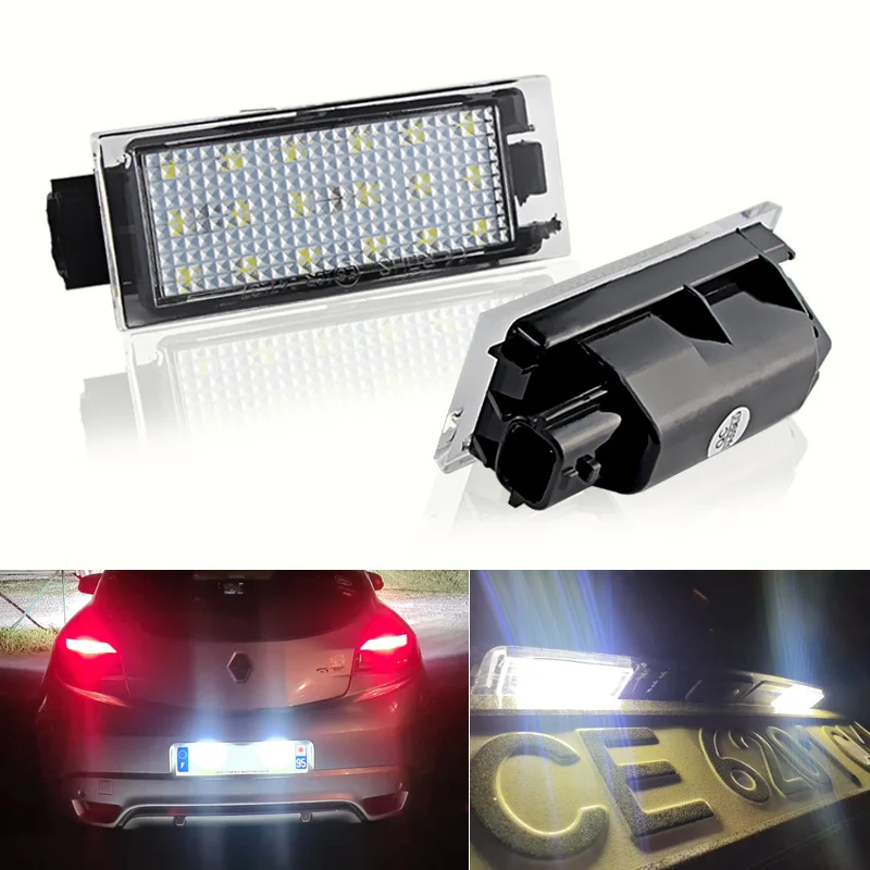 

2 x LED License Plate Light Car Number Plate Lamp Canbus For Renault Clio III II Twingo II Megane II Laguna III Velsatis Master