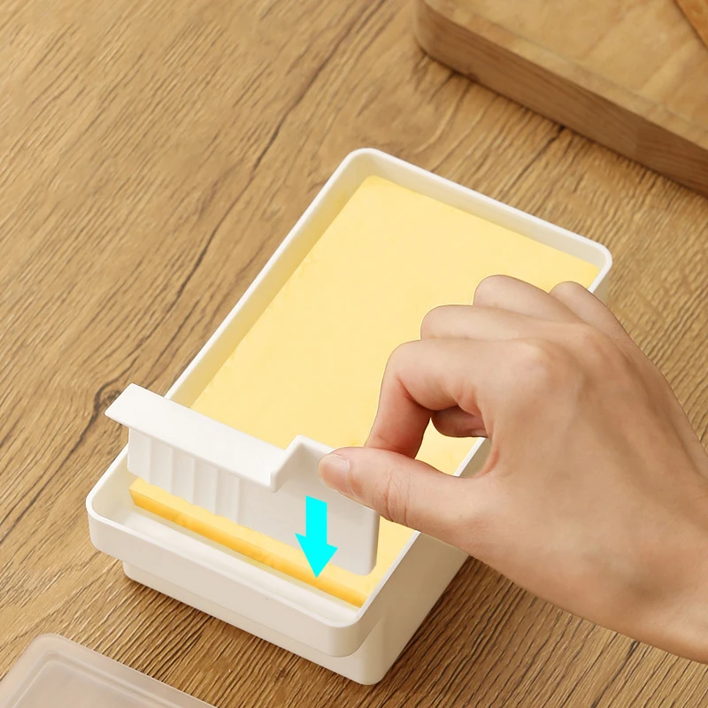 Butter storage box butter dish with cover butter fresh-keeping box with cutter slicer countertop box for refrigerator storage home
