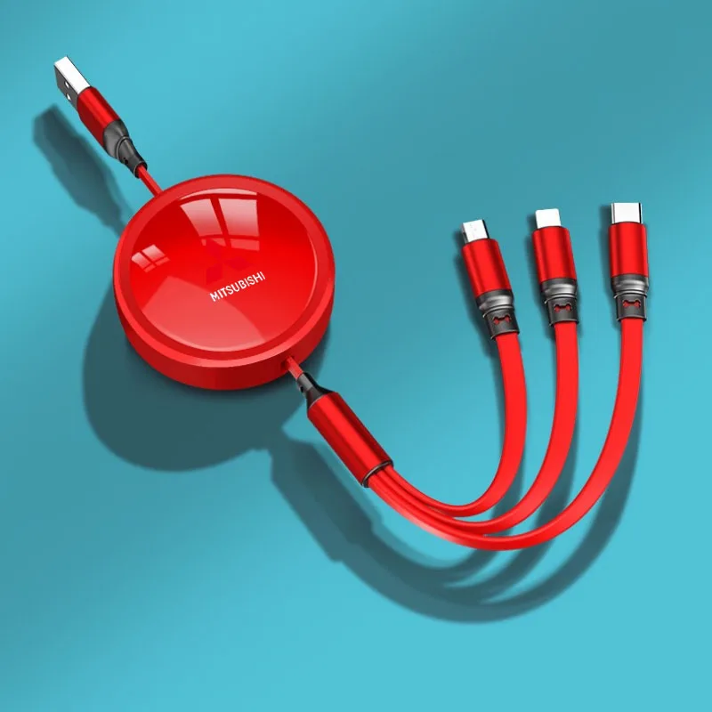 

3 в 1 Выдвижной кабель типа C для типа C USB C шнур для быстрой зарядки и передачи данных для MITSUBISHI