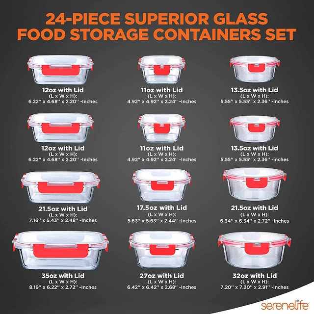 Superio Food Storage Containers, Airtight Leak-Proof Meal Prep Deep Sq