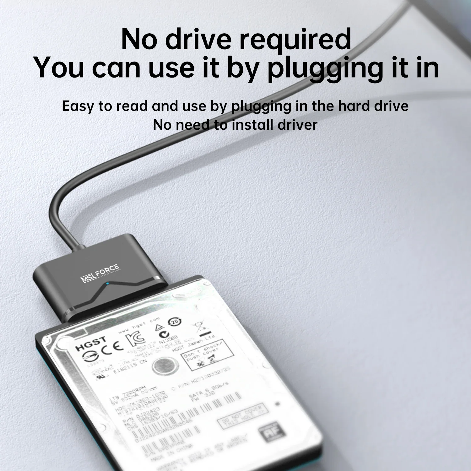 MSLFORCE USB to SATA 3 ̺, Sata to USB 3.0 , 5 Gbps , 2.5/3.5In  SSD HDD ϵ ̺, 3.5 Sata to USB ̺