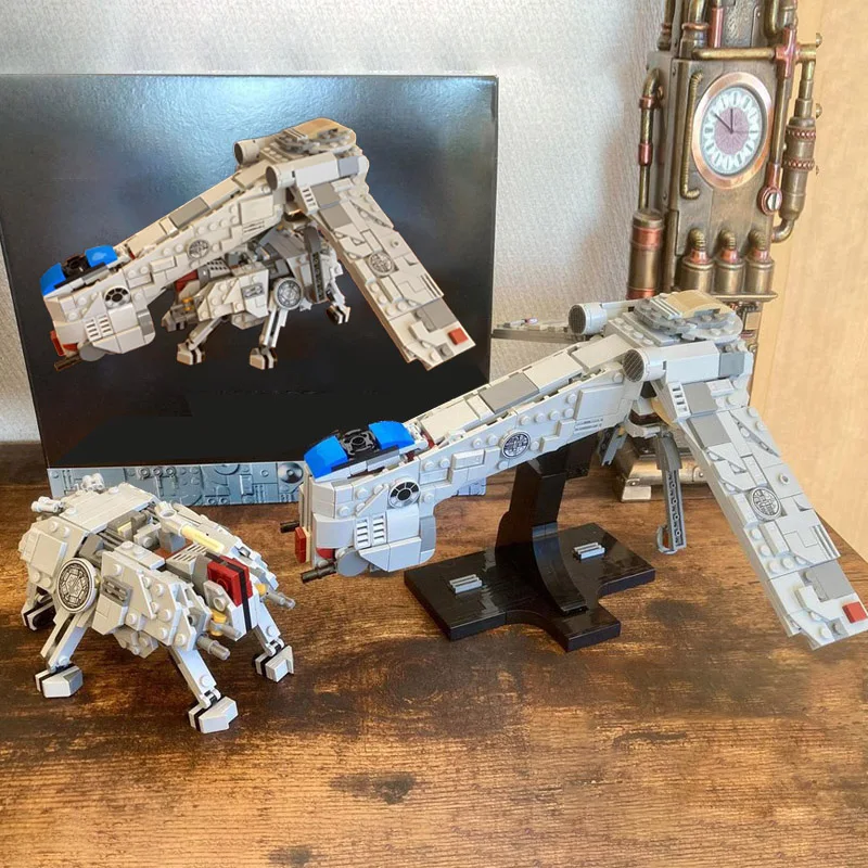Neu 751-teiliges Raumschiff MOC Republic Dropship & AT-TE Walker Set