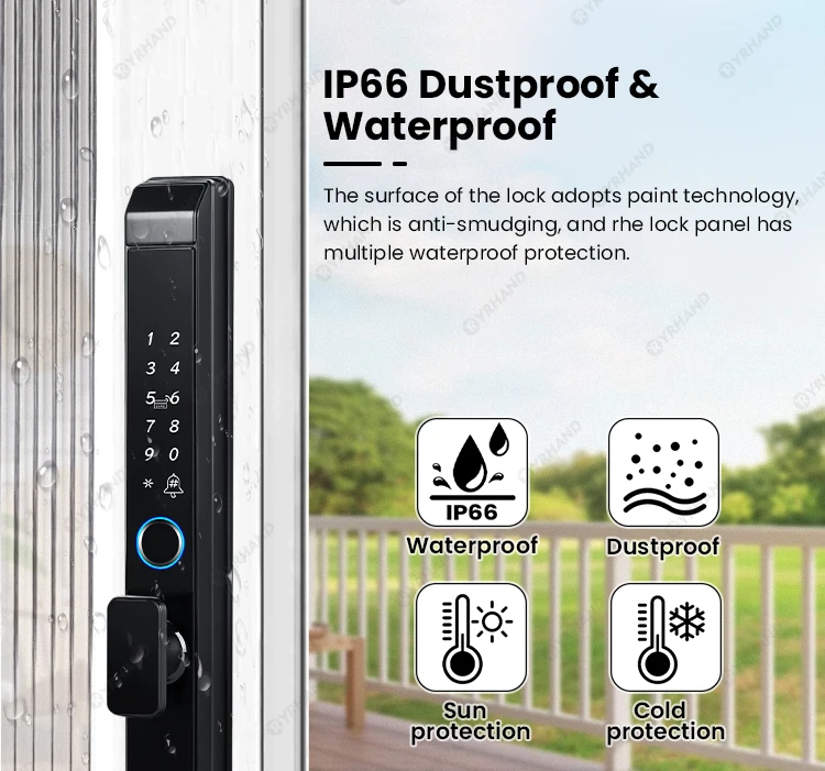 TUYA WiFi Smart Door Lock Waterproof Keyless Digital Electronic Lock Fingerprint