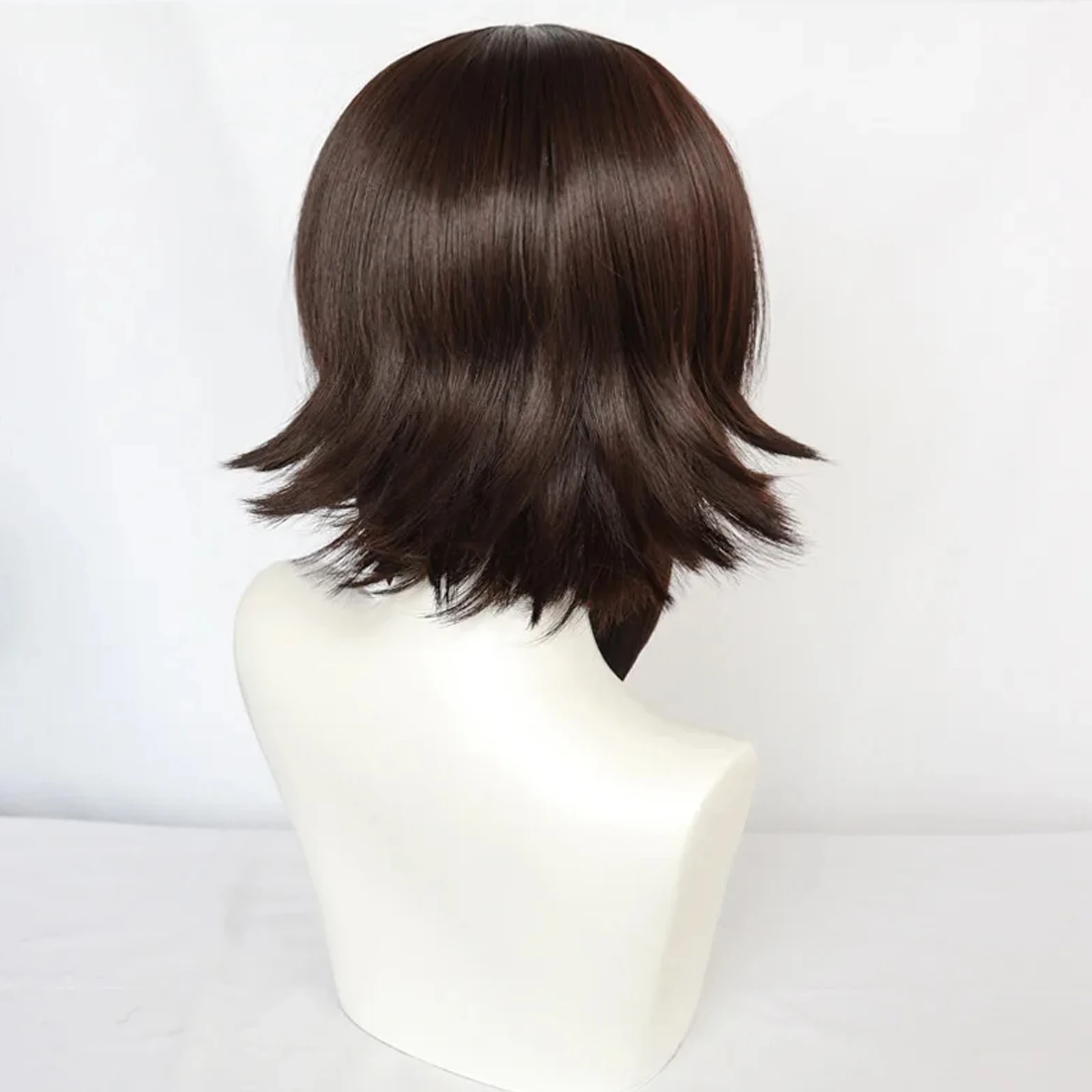 Synthetic Hair Brown Short Straight Offering Blessings for a Better World Cosplay Wig for Halloween Christmas - 2