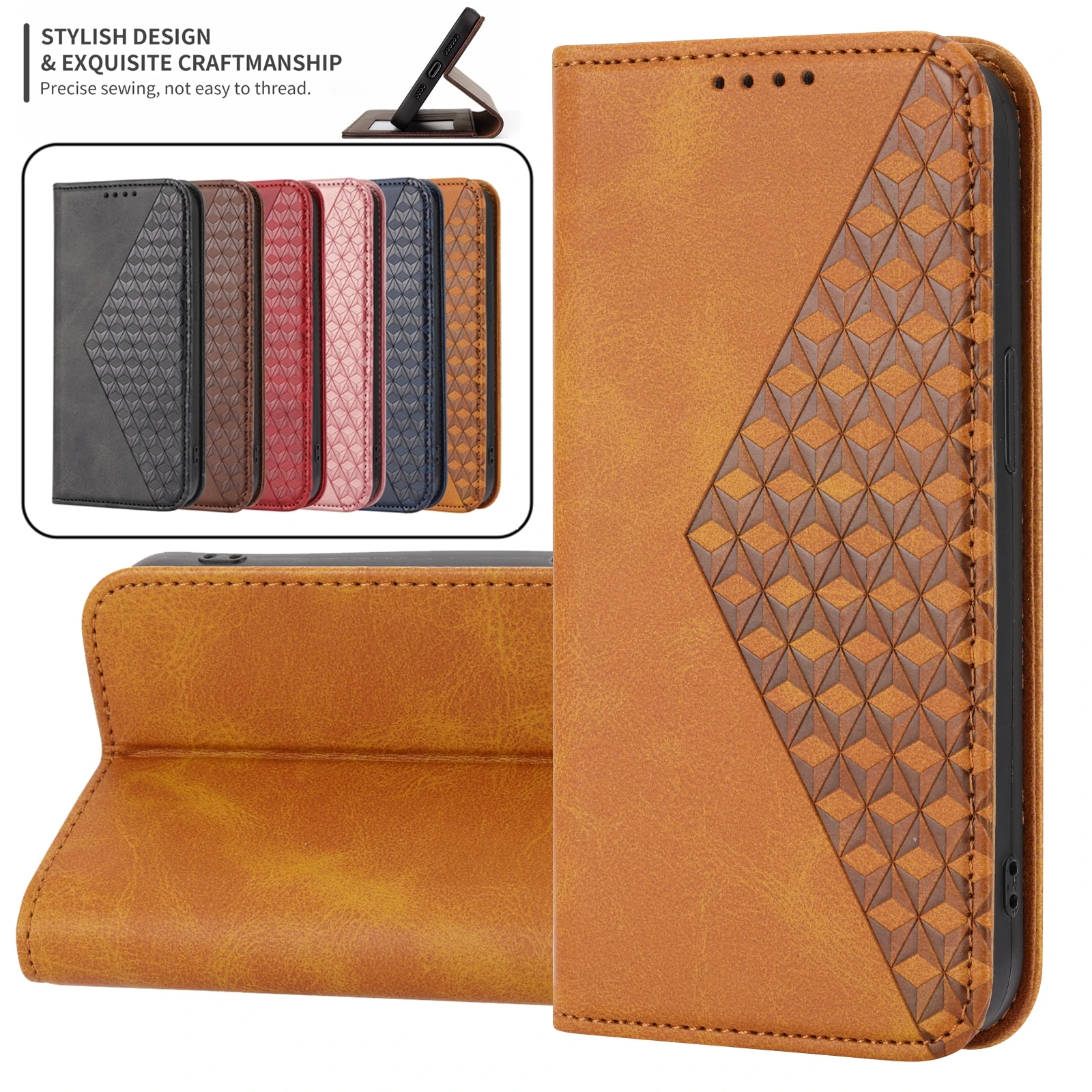 Flip Wallet Case for iPhone 14 13 12 11 Pro Max Leather Flip