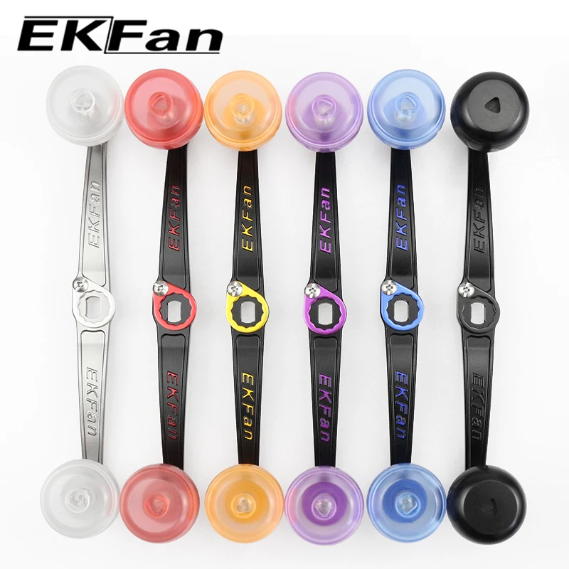 Moulinet de pêche ultraléger EKFAN 140mm 24g - poignées alliage et boutons acrylique pour montage DIY