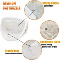 TONG New Cat Anti Bite Muzzles Breathable Transparent Cat Helmet Adjustable Kitten Mask for Nail Trimming Grooming 2