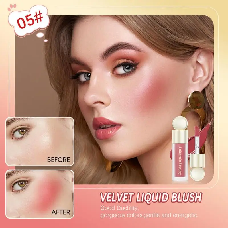 Mousse Liquid Blush Liquid Blush Beauty Wand with Sponge Tip Easy to Apply for a Natural Radiant Look Matte Silky Texture 5