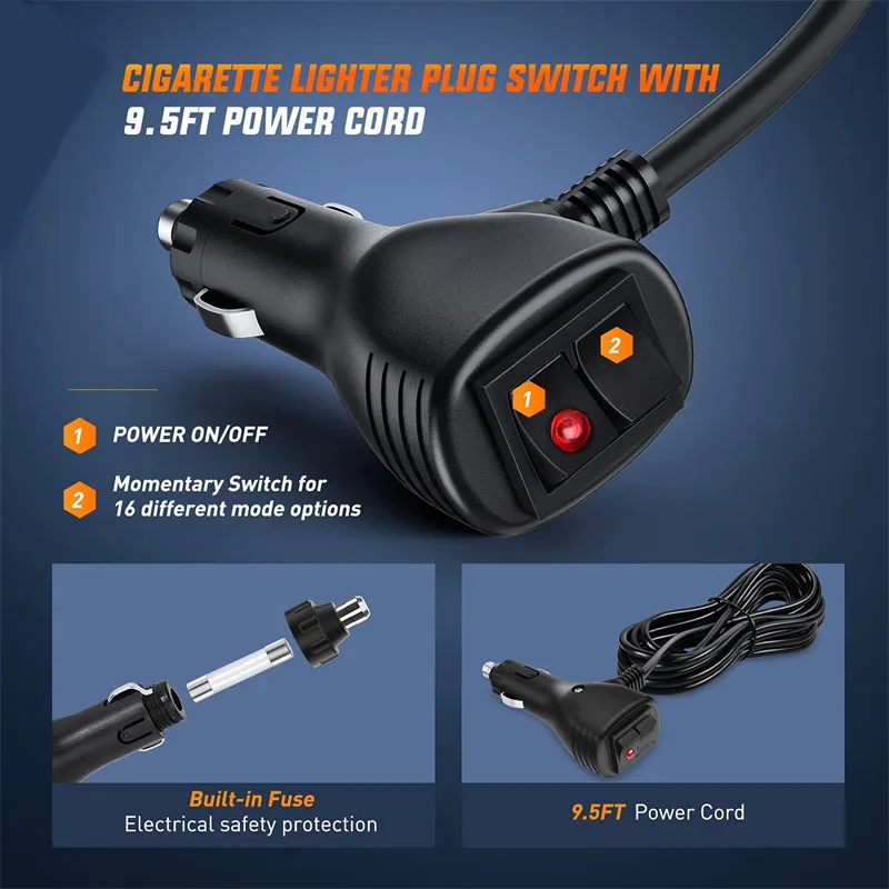 S2288a8de5ee2475a940186326fff9641l Roof Top Strobe Lights 48LED Emergency Safety Hazard Warning Light LED Flashing Light Bar Magnetic Mount for 12V 24V Car Truck Mallzona