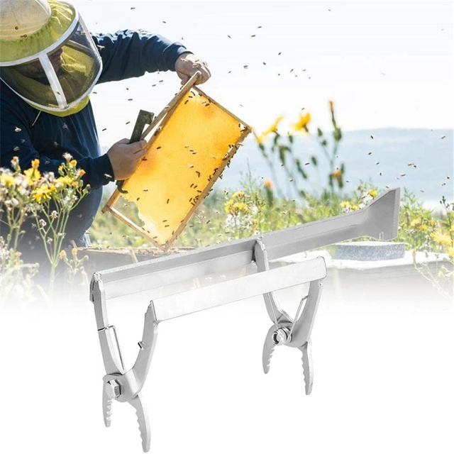 Bee Hive Frame Húzóbilincs Méhkas Emelő Markolat Méh Fészek Doboz Bilincs Méhész Szerszám Rozsdamentes Acél Kaparóval - Image 5