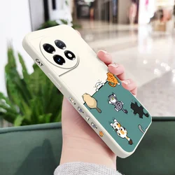 Adorable Climbing Cat Liquid Silicone Phone Case - OnePlus 8T (White)