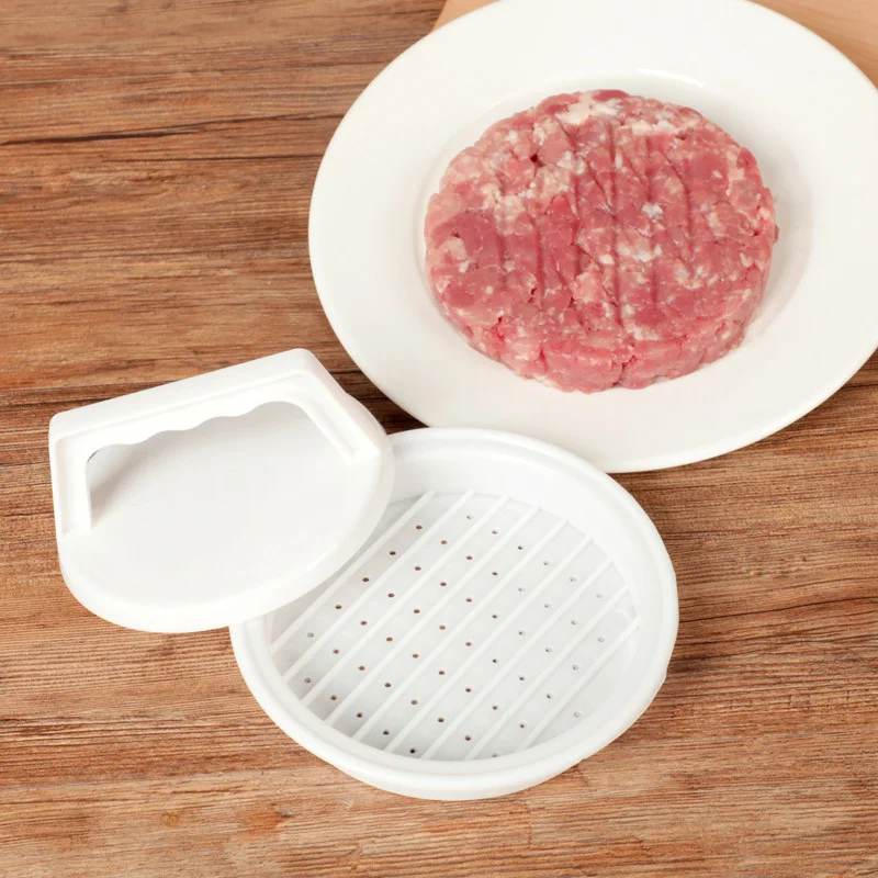 1 Set Round Shape Hamburger Press Food-Grade Plastic Hamburger Meat Beef Grill Burger Press Patty Maker Mold Mould Kitchen Tools burger press burger maker