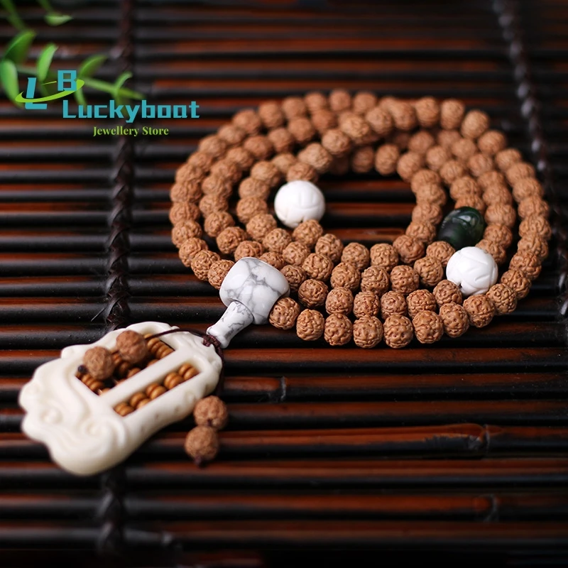 Wholesale Vintage-style Carved Bone Skull Beads Vintage Bone Beads  White-black-brown Bone Beads Meditation Beads 6-14mm 