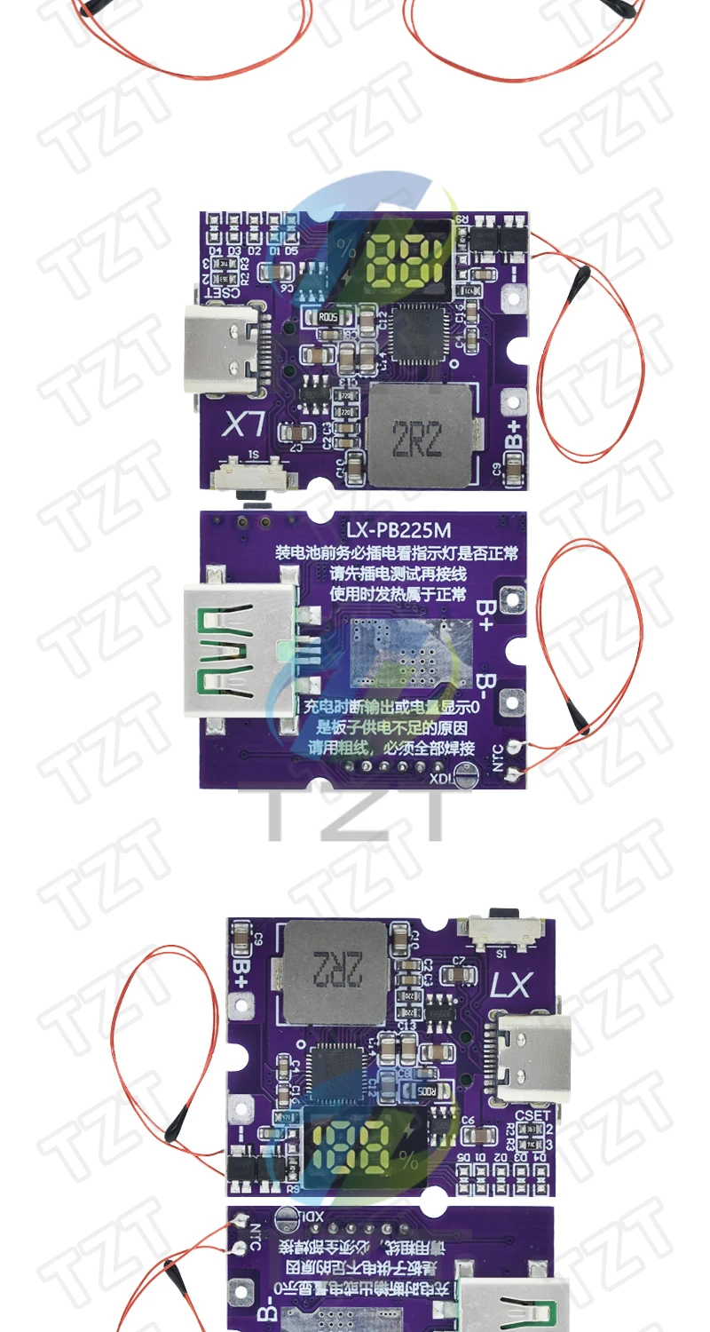 TZT 1/2 Stück 22,5W Powerbank Modul für bidirektionales schnelles Laden, mobiles Powerbank-Modul für Lithium-Batterieladegeräte, unterstützt QC4+ – Detail 5