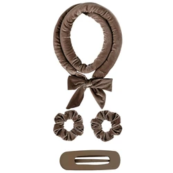 Heatless Soft Curling Headband for Effortless Overnight Waves (A - Brown)