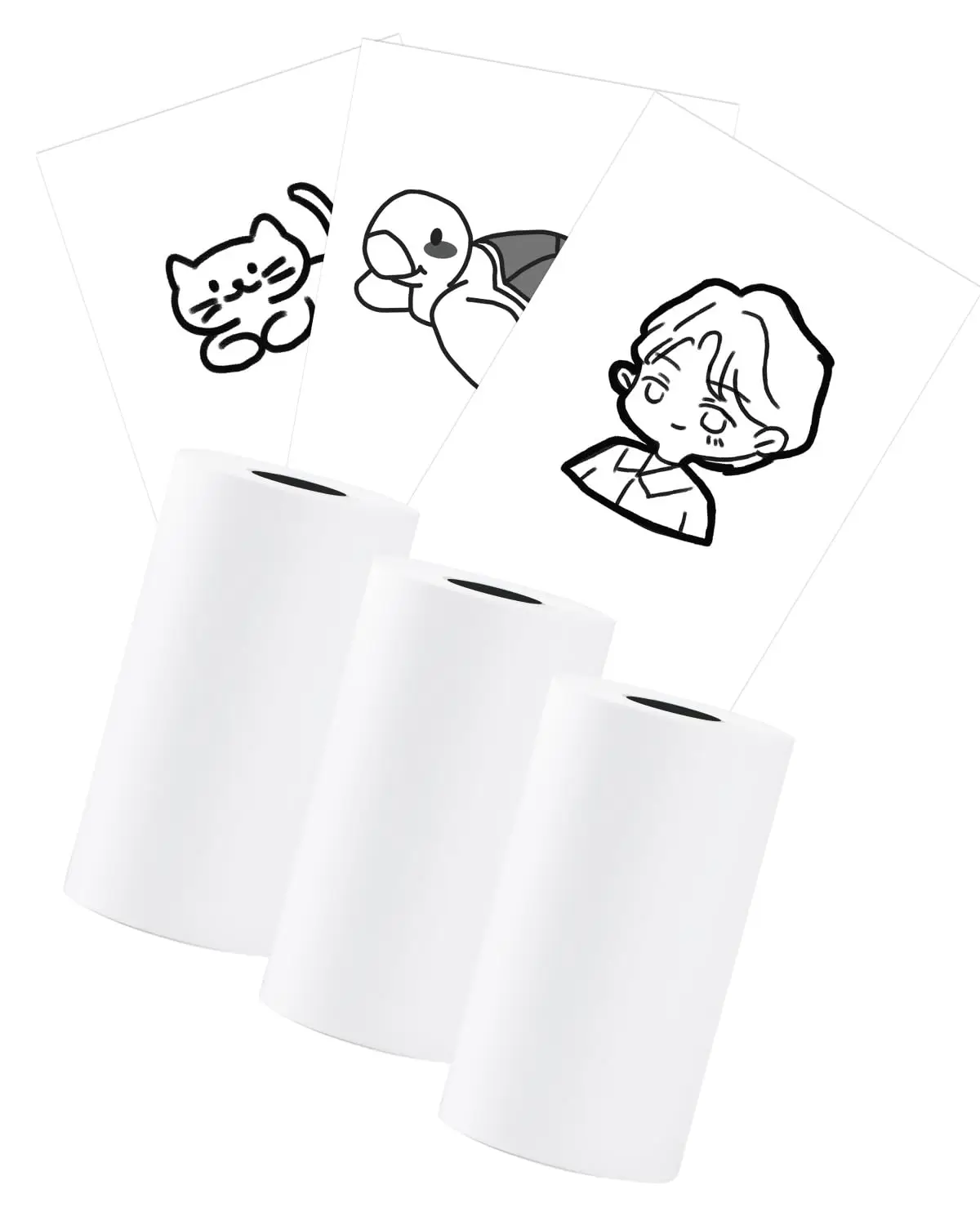 미니 프린터 용지 DIY 감열지, M02, T02, 비점착성 용지, 학습 및 사무실용, HD 사진 3 롤