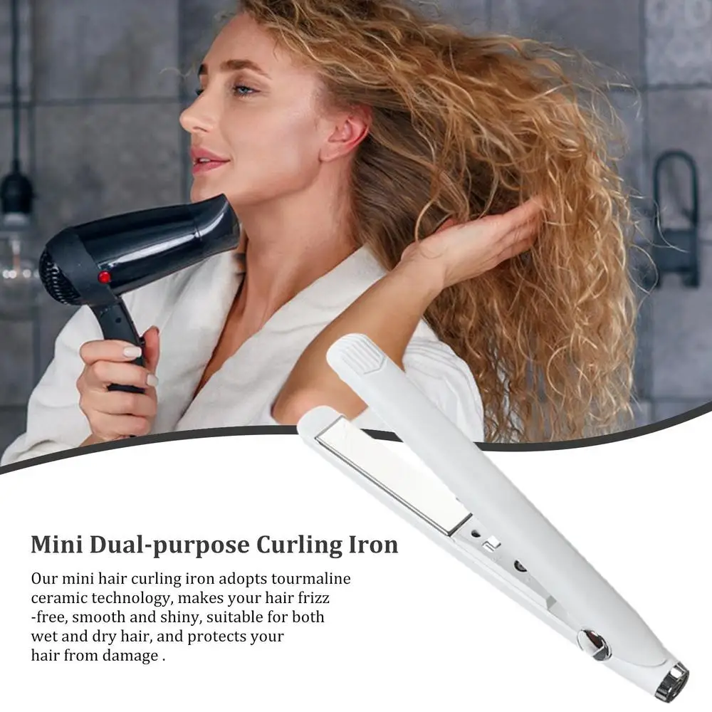 Description Picture 3 of itemMini Dual Purpose Cordless Curling Iron USB Rechargeable 2 In 1 Hair Straightener Mini Hair Curler Hair Styling Tool For Women