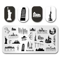 Nail Art Stamp Plate MouTeen-228 Building Landscape Nail Stamping Plates Manicure Set For Nail Art Stamper 1