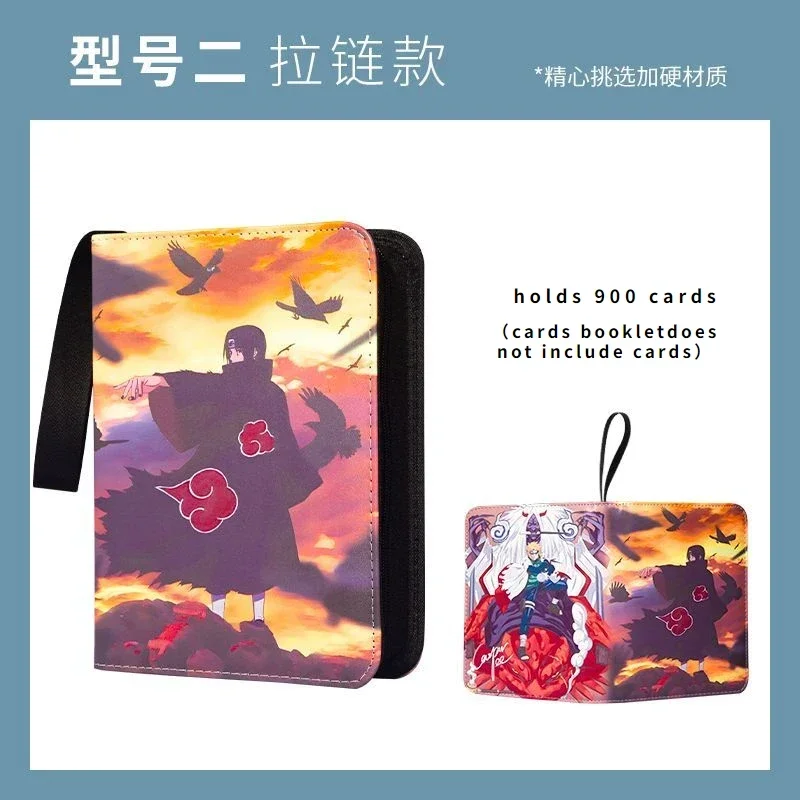 NARUTO Anime Uzumaki Naruto Card Album Book 400-900pcs Game Card Holder Zipper Binder Game Collection Kids Toys Gifts
