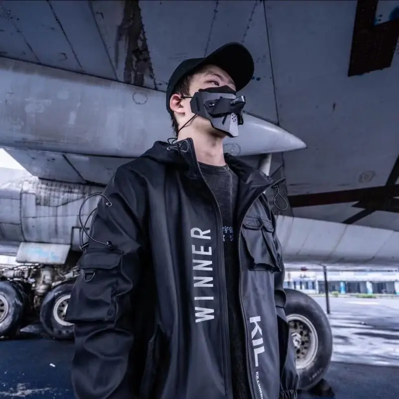 ジャケット・アウター Momo April MOMO Multi Pockets Cargo Jackets Men Windbreaker Hip