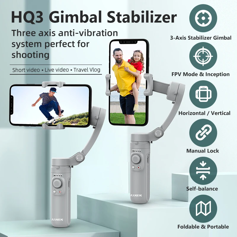 Foldable 3-Axis Gimbal Handheld Stabilizer Selfie Stick For iPhone Xiaomi Samsung Smartphone handheld gimbal stabilizer,handheld gimbal,gimbal stabilizer,selfie stick,selfie stick tripod