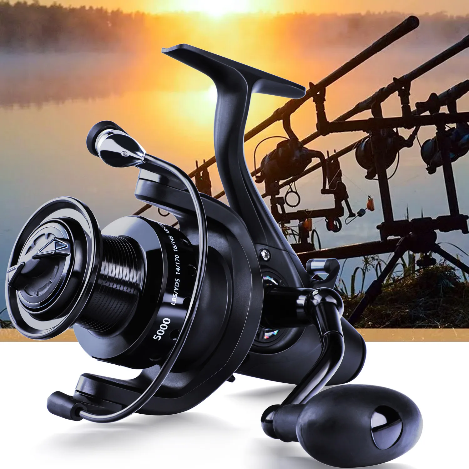 thumbnail image 2 of Sougayilang Carp Fishing Reel - 5+1 BB, Carbon Fiber Drag, Saltwater/Freshwater Spinning Reel, Size 4000/6000 2 of 11
