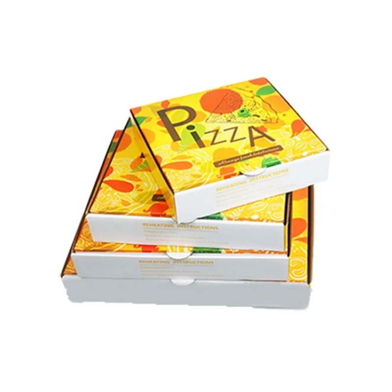 Customized productchina supplier food grade flute corrugated custom printed size white pizza box for packing pizza