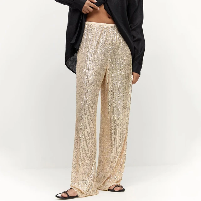 Lux High Rise Flared Pants with Front Slit Detail – Golden on Main Boutique