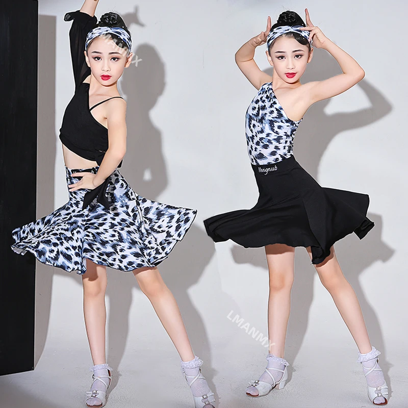 Dance Dress Kids Dresses for Girls Latin Dance Short Sleeve Ballroom Competition Practice Solid Tango Stage Performance