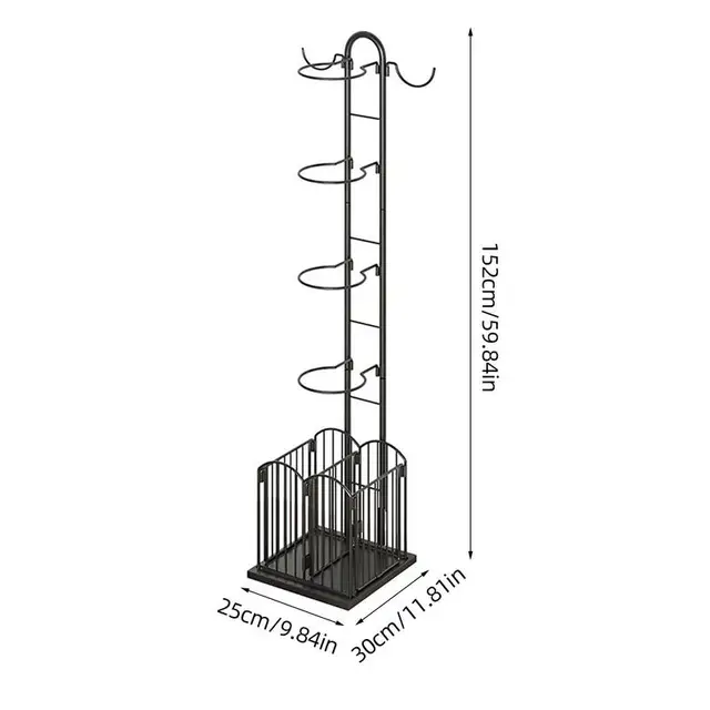 Sports Ball Storage Rack Balls Storage Stand Vertical Ball Rack Layered Ball Storage Rack Basketball Holder Display Stand Rack 2