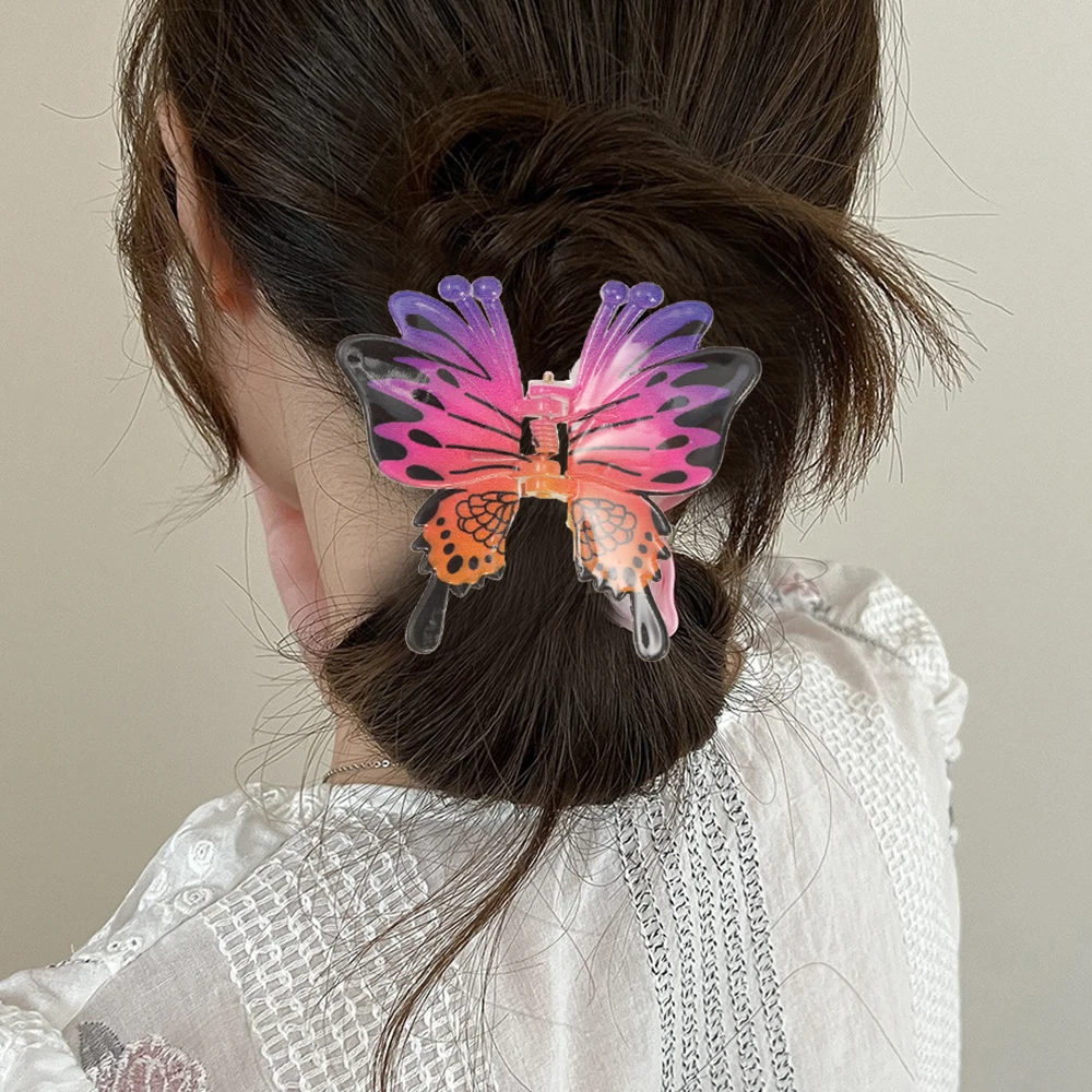 Acrylic Butterfly Hair Claw Clip Women Elegant Hair Hold Clip Sweet Hairpins Claw Hair Crab Korean Hair Accessories Decorate