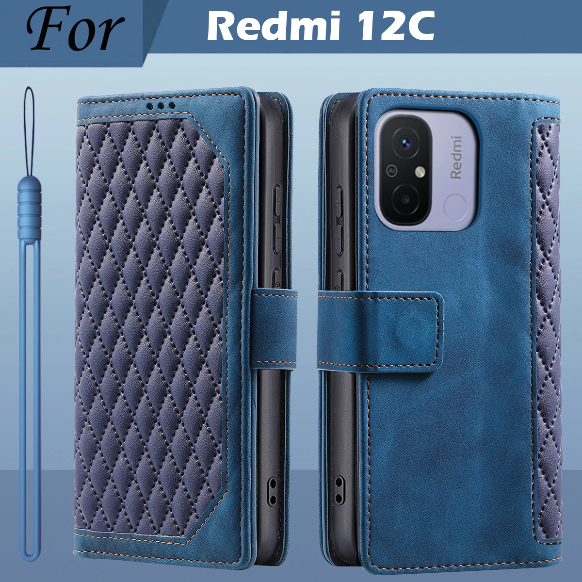 Redmi 12C Funda For Xiaomi Redmi 12C Case Geometric Wallet Card Slots Phone  Case on For Xiomi Xiaomi Redmi12C 12 C Book Cover
