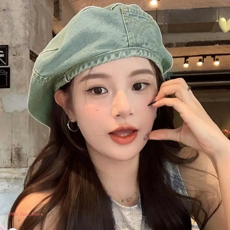Y2K 여자 베레모 모자 멋진 비니 가을 봄 방풍 모자 통기성 모자를 쓰고 있죠