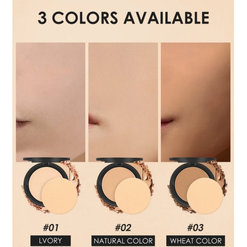 FOCALLURE 3 Colors Make Up Face Powder Brighten Oil-control Nude Makeup Pressed Powder Foundation Makeup Base Cosmetics