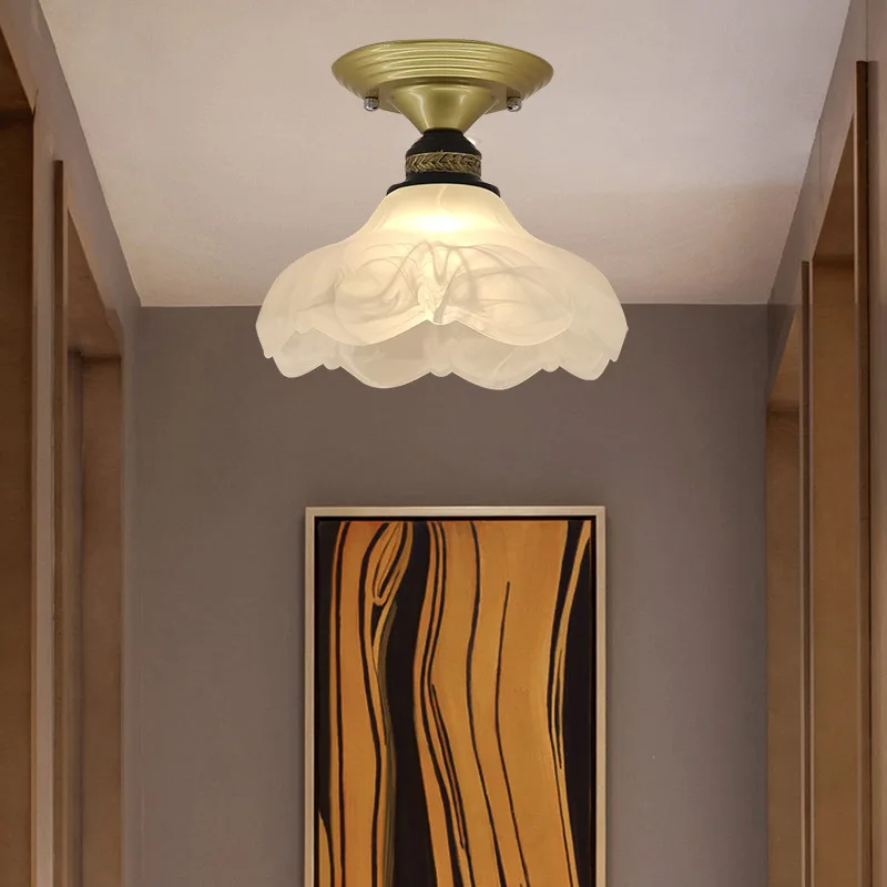 

Glass Household Courtyard Ceiling Lamp Bathroom Interior Decorative Glass Lighting Ceiling Lights For Living Room E27 Bulb