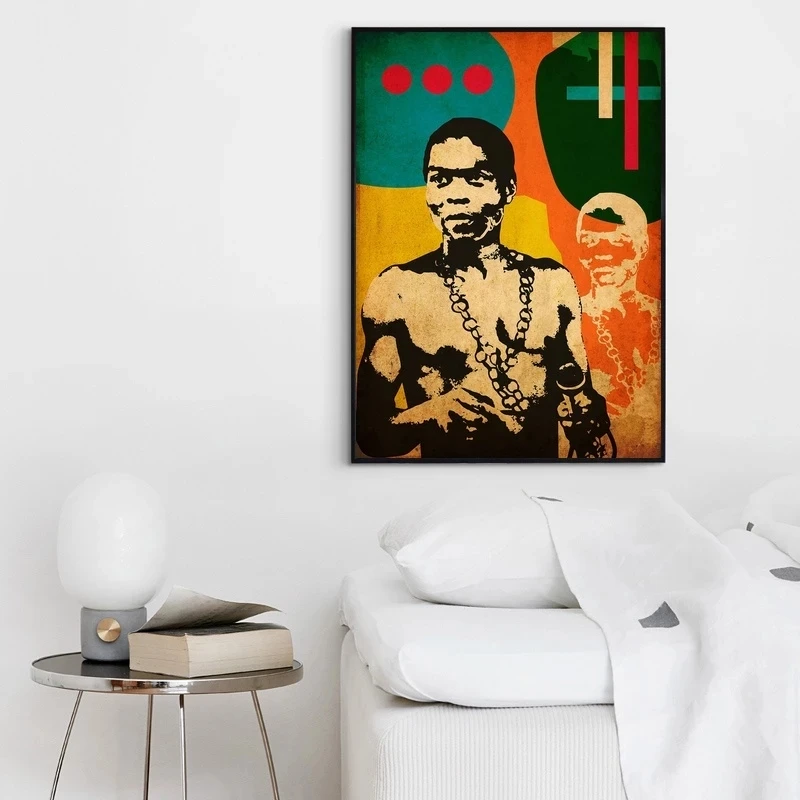 Fela Kuti Afrobeat Music Poster Hip Hop Rap Music Band Star Picture Retro Wall Decoration Painting Home Room Decor Canvas Print