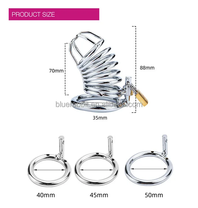 LJ Spiral Cock Cage Full Spectrum Smooth Stainless Steel Metal Lockable Chastity Cage for Men