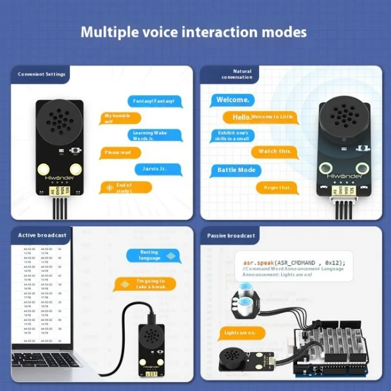 All-in-one AI Voice Interaction Module Recognition Broadcasting Intelligent Interaction Model Training Programmable Sound Sensor