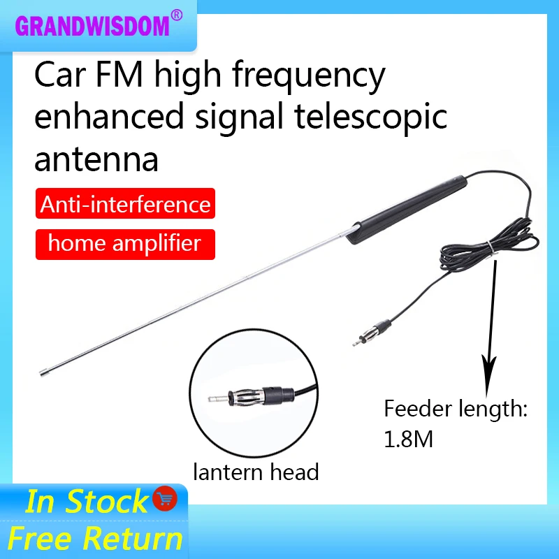 Car FM portable high frequency enhanced signal telescopic antenna car radio CD player modified home amplifier anti-interference home hollow comb fluffy style beauty makeup comb for hair styling and enhanced style plastic handle