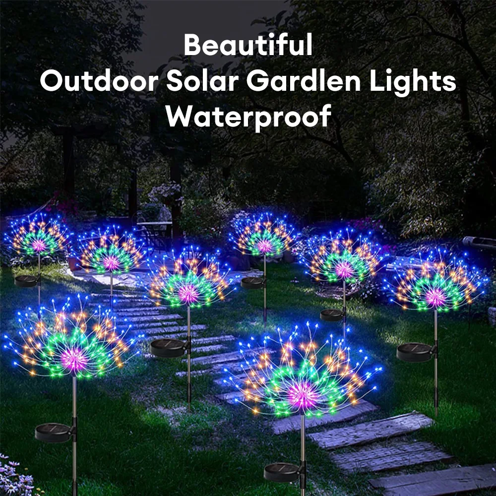 Solar Firework Lights 90/120/150/200 LED Fireworks Lamp Garden Lawn Landscape Decoration Holiday Christmas Lights Solar Lamp