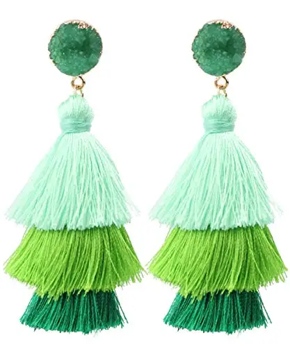 

Colorful Tassel Earrings for Women - Layered Tassel Earrings for Birthday/Valentine's Day Gifts