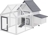 65" Chicken Coop Wooden with Detachable Run, Outdoor Chicken House Poultry Cage Hen with Nesting Box, Removable Tray, 1